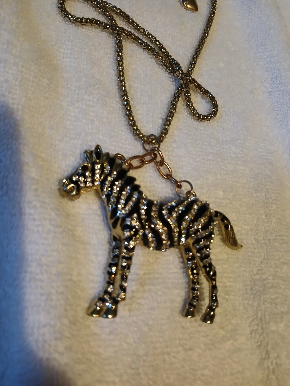 Betsey Johnson gold-tone zebra pendant necklace